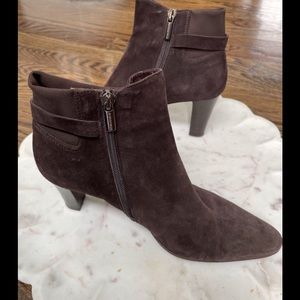 Aquatalia brown suede ankle boot